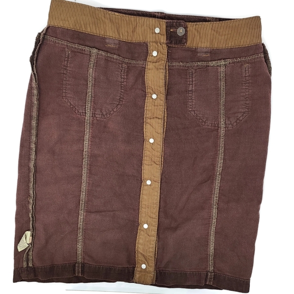 Free People Button up Front Corduroy Skirt Size 4 - Picture 3 of 5